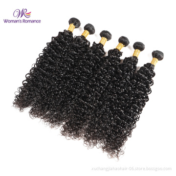 Unprocessed Peruvian Human Hair Raw Virgin Curly Human Hair Weave Weft 10A Jerry Curly Peruvian Human Hair Bundles
